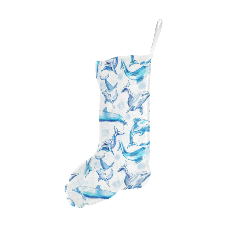 Watercolor dolphin pattern Christmas Stocking
