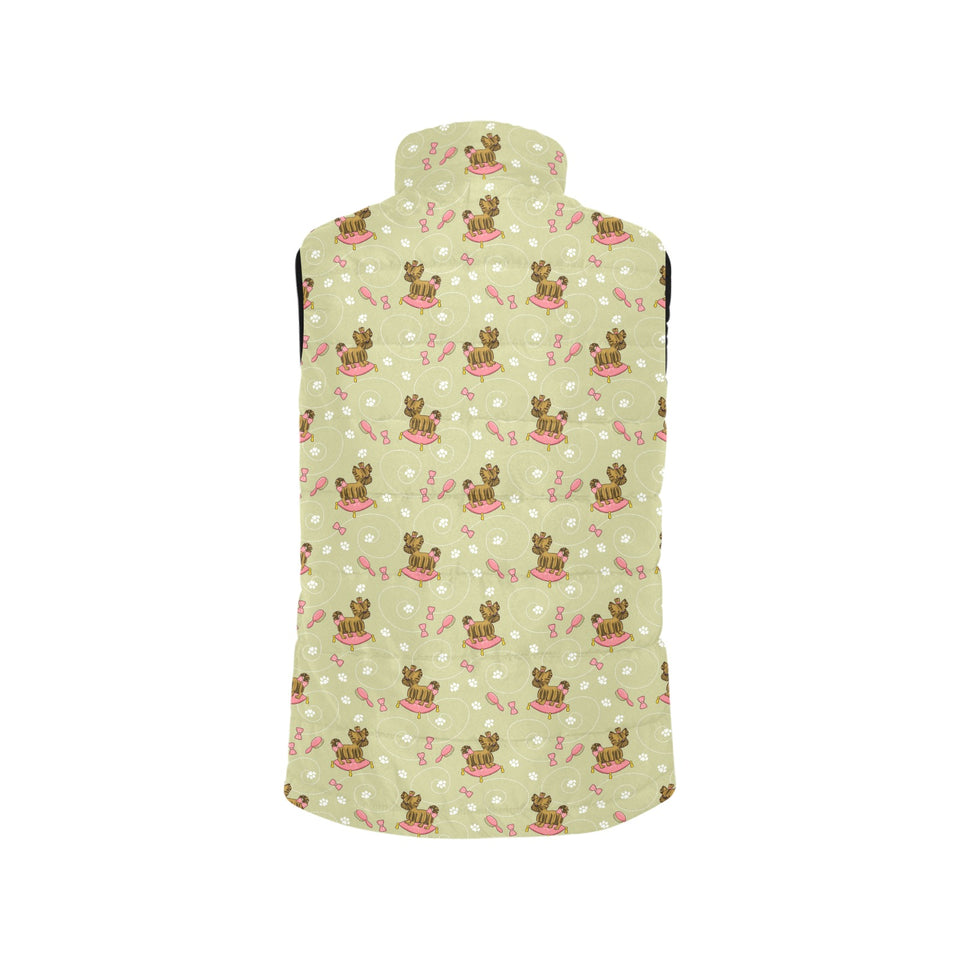 Yorkshire Terrier Pattern Print Design 01 Women's Padded Vest