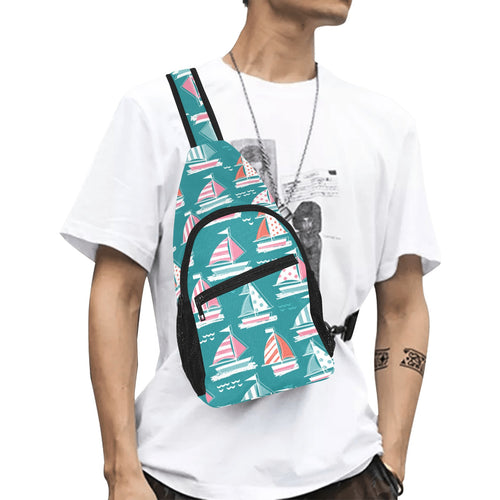 Cute sailboat pattern All Over Print Chest Bag