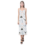 Polar bears star poka dot pattern V-Neck Open Fork Long Dress