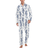 Seahorse pattern background Men's Long Pajama Set