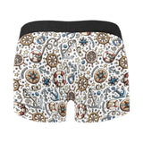 Cute nautical steering wheel anchor pattern Men's All Over Print Boxer Briefs Men's Underwear
