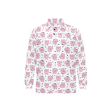 Pig Pattern Print Design 03 Men's Long Sleeve Polo Shirt
