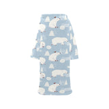 Cute polar bears Christmas decoration pattern Blanket Robe with Sleeves