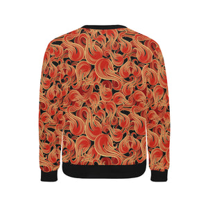 Fire flame pattern Men's Crew Neck Sweatshirt