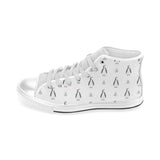 Penguin pattern Men's High Top Canvas Canvas Shoes White