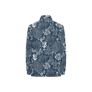 Coral Reef Pattern Print Design 05 Women's Long Sleeve Polo Shirt