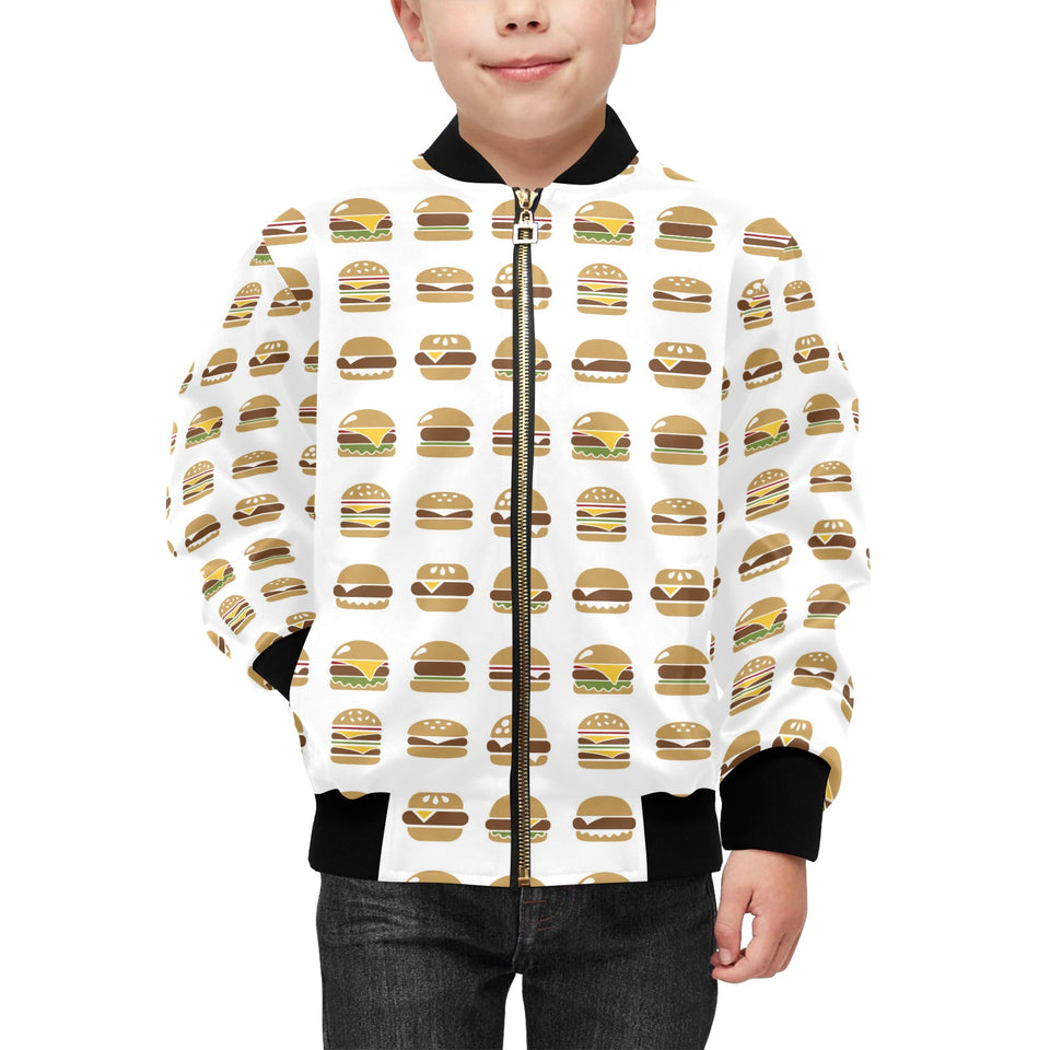 Hamburger Pattern Print Design 02 Kids' Boys' Girls' Bomber Jacket