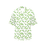 Green Peas Pattern Print Design 04 Women's All Over Print Hawaiian Shirt