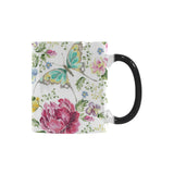 Hand drawn butterfly rose Morphing Mug Heat Changing Mug