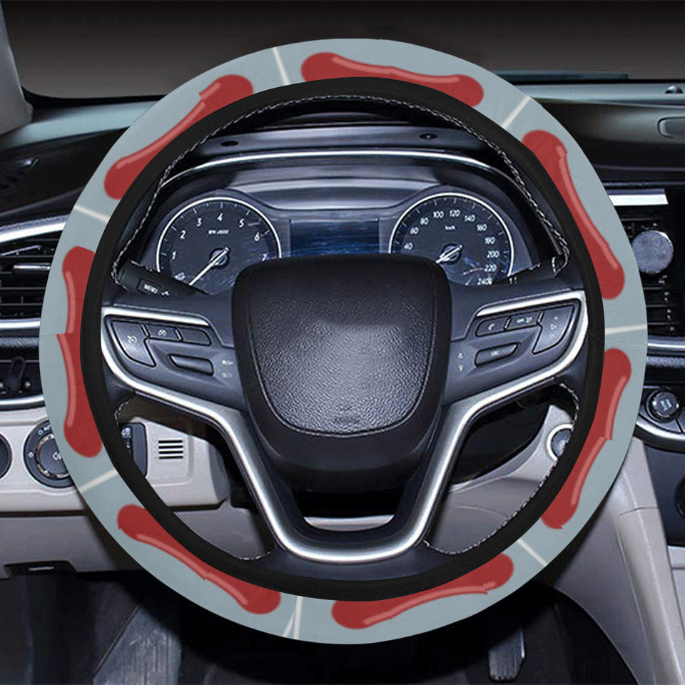 Sausage Pattern Print Design 02 Car Steering Wheel Cover