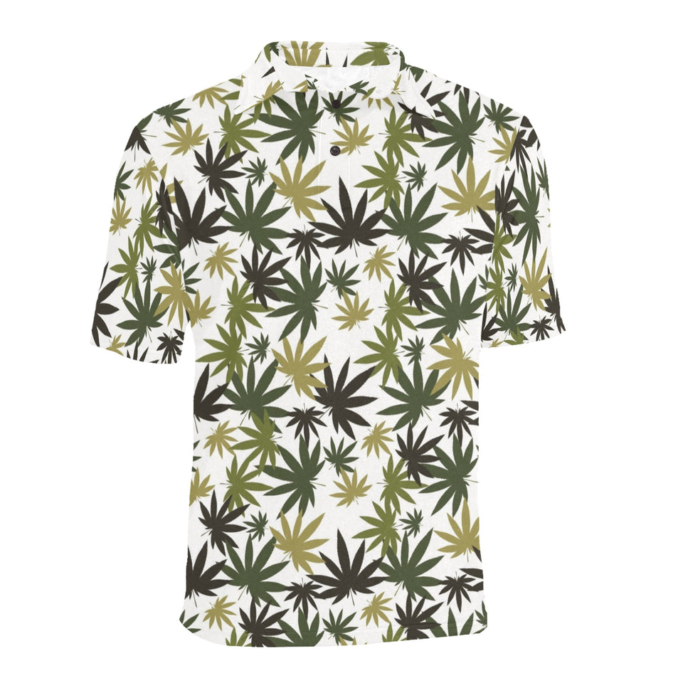 Canabis Marijuana Weed Pattern Print Design 05 Men's All Over Print Polo Shirt