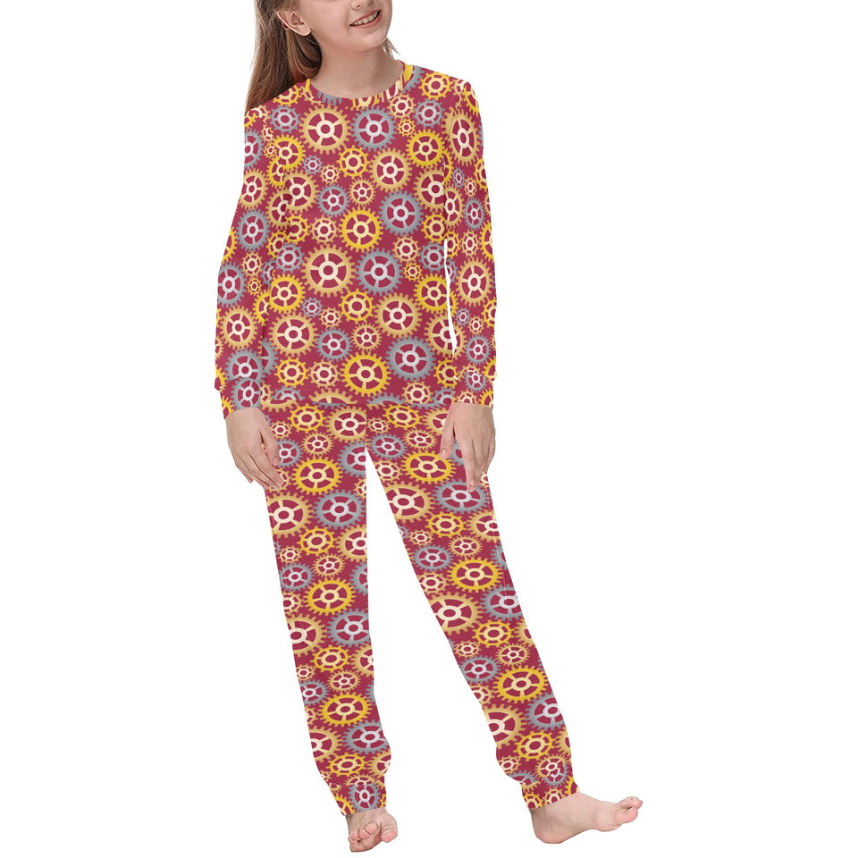 Gear Pattern Print Design 04 Kids' Boys' Girls' All Over Print Pajama Set