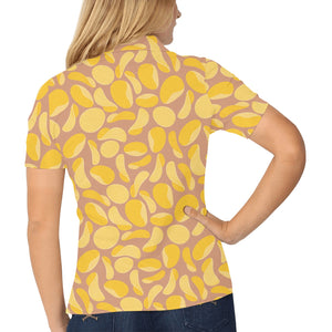 Potato Chips Pattern Print Design 01 Women's All Over Print Polo Shirt