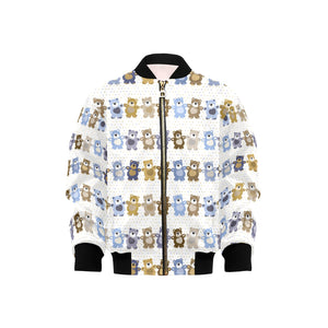 Teddy Bear Pattern Print Design 02 Kids' Boys' Girls' Bomber Jacket