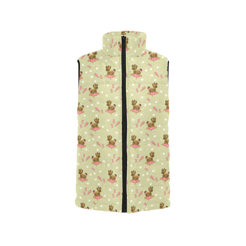 Yorkshire Terrier Pattern Print Design 01 Women's Padded Vest
