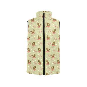 Yorkshire Terrier Pattern Print Design 01 Women's Padded Vest