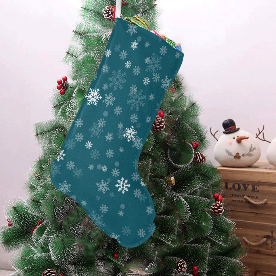 Snowflake pattern dark background Christmas Stocking