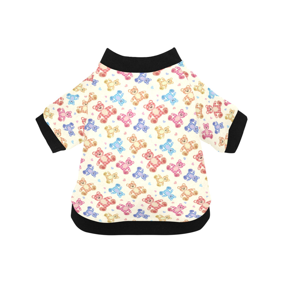 Teddy Bear Pattern Print Design 05 All Over Print Pet Dog Round Neck Fuzzy Shirt
