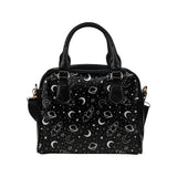 Hand drawn space rocket star planet Shoulder Handbag