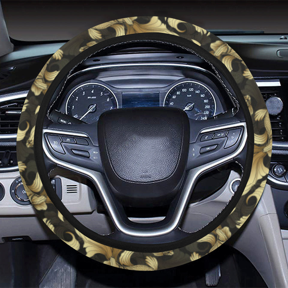 Goldfish Pattern Print Design 01 Car Steering Wheel Cover