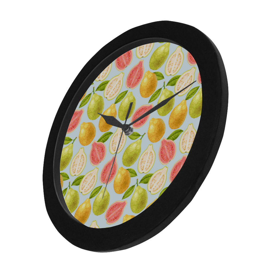Guava design pattern Elegant Black Wall Clock