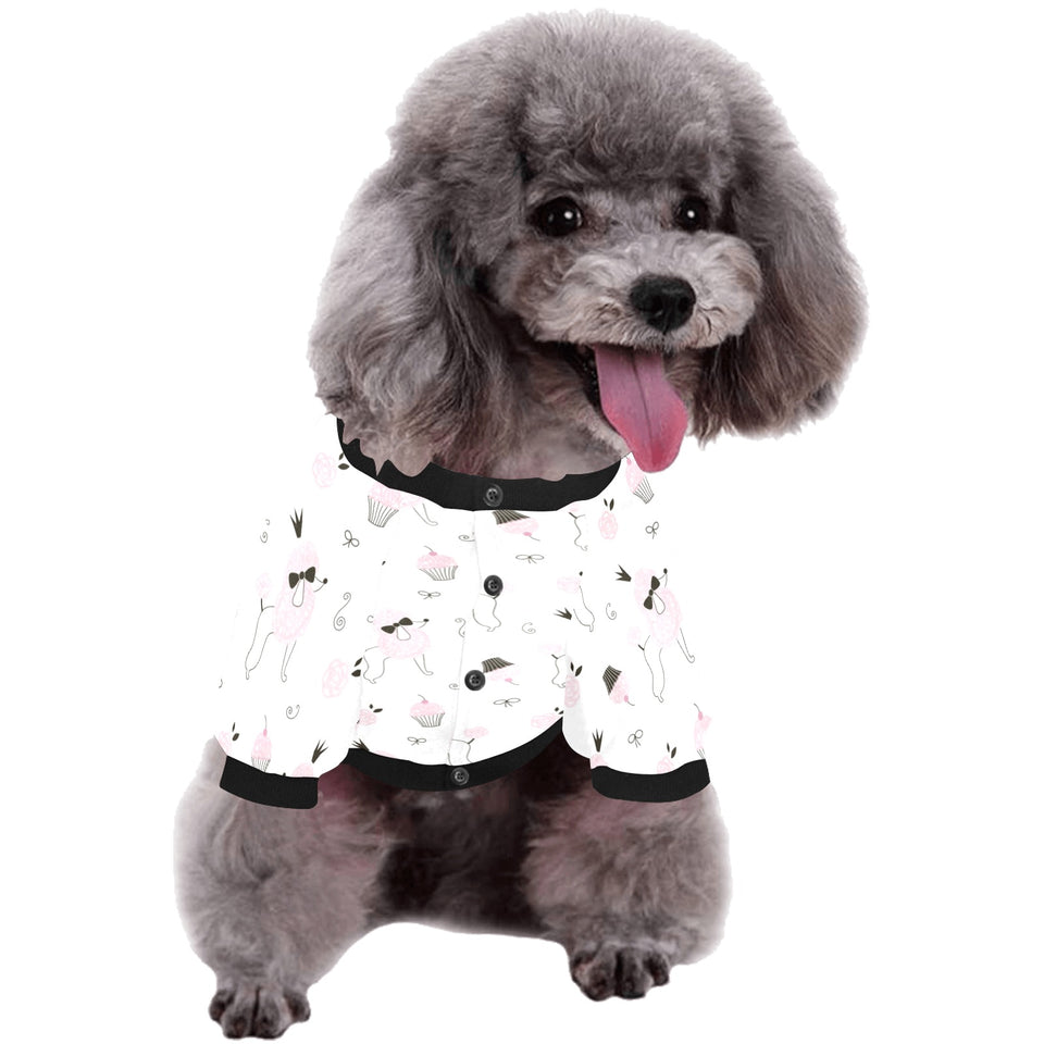 Poodle dog rose cake pattern All Over Print Pet Dog Round Neck Fuzzy Shirt