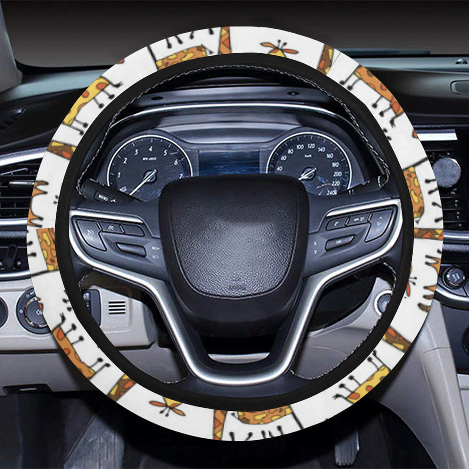 Giraffe Pattern Print Design 04 Car Steering Wheel Cover
