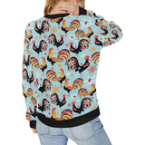 Rooster chicken cock snowfalke Women's Crew Neck Sweatshirt