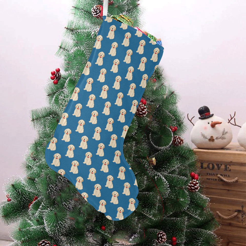 Golden Retriever Pattern Print Design 03 Christmas Stocking