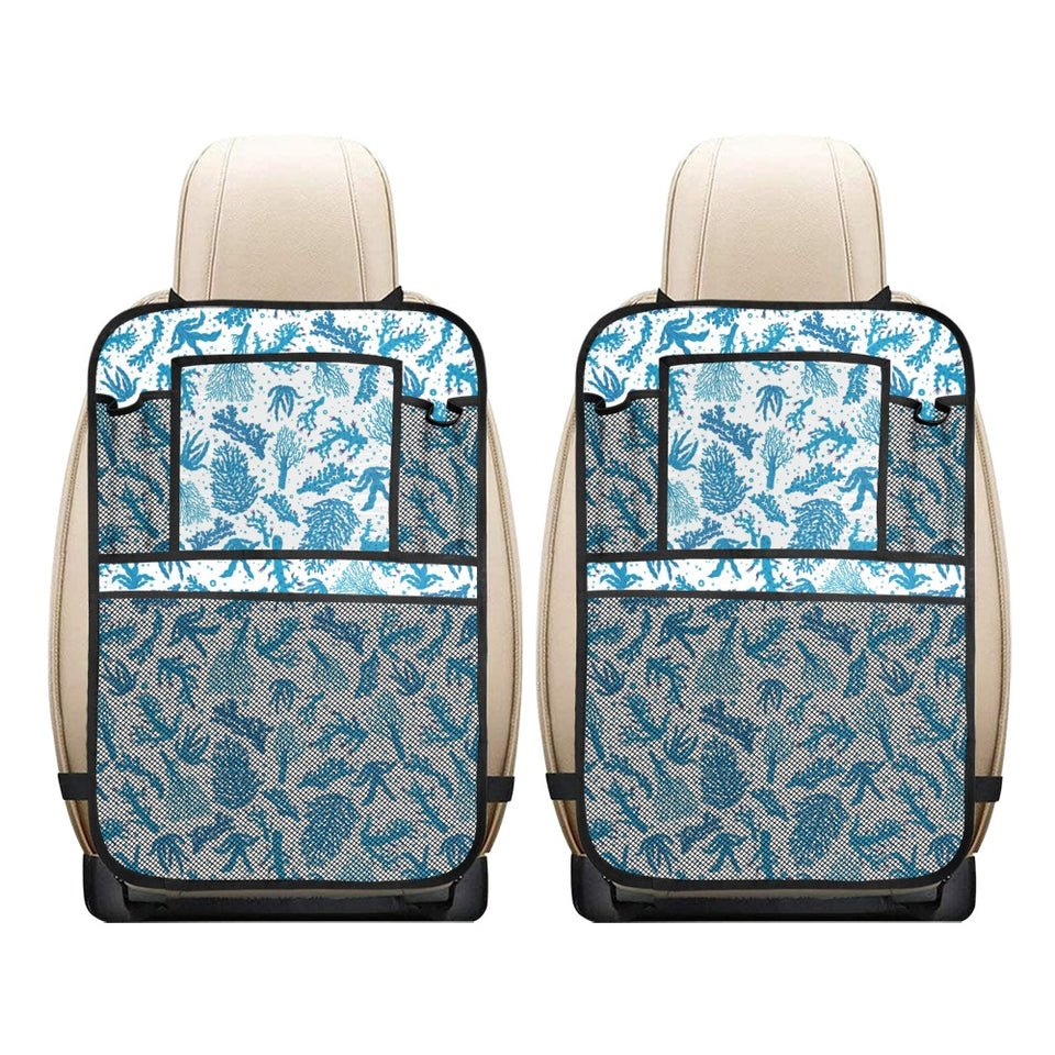 Coral Reef Pattern Print Design 01 Car Seat Back Organizer