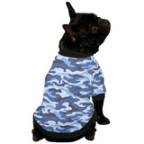 Blue camouflage pattern All Over Print Pet Dog Round Neck Fuzzy Shirt