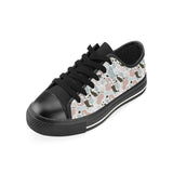 cute mermaid pattern Men's Low Top Canvas Shoes Black