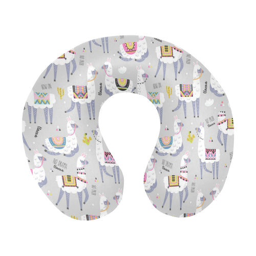 Cute Llama Alpaca pattern U-Shaped Travel Neck Pillow