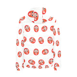 Daruma japanese wooden doll pattern Men's Padded Hooded Jacket