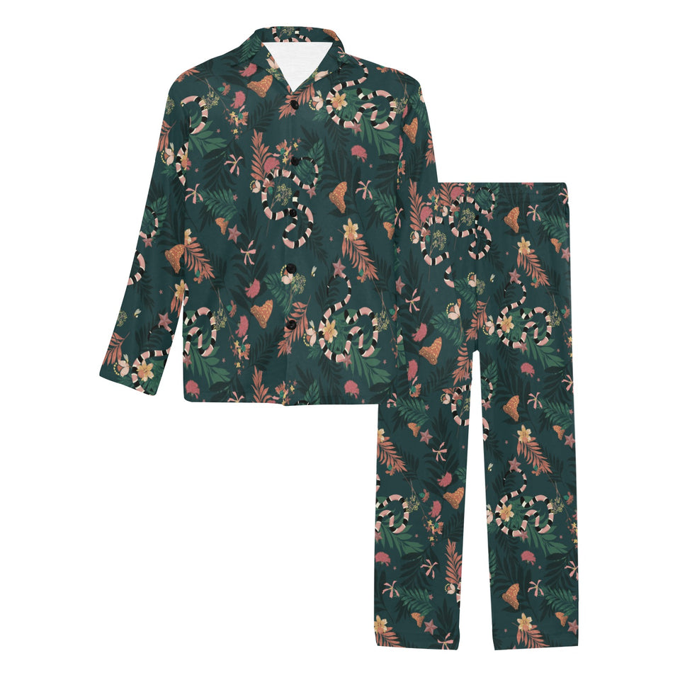 Snake forest pattern Men's Long Pajama Set