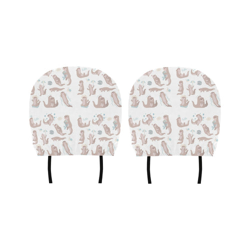 Cute sea otters pattern Car Headrest Cover