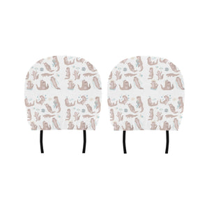 Cute sea otters pattern Car Headrest Cover