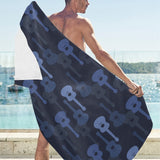Blue Theme guitar pattern Beach Towel