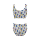 Snail Pattern Print Design 05 Chest Bowknot High Waisted Bikini Swimsuit