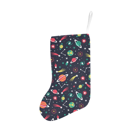 colorful space pattern planet star Christmas Stocking