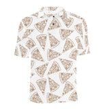 Hand drawn pizza pattern Men's All Over Print Polo Shirt