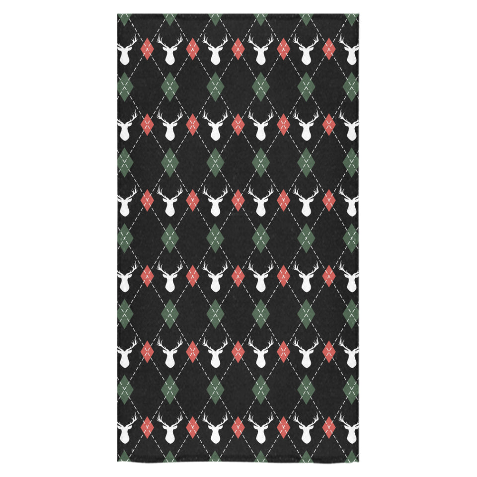 Deer Christmas new year pattern argyle Bath Towel