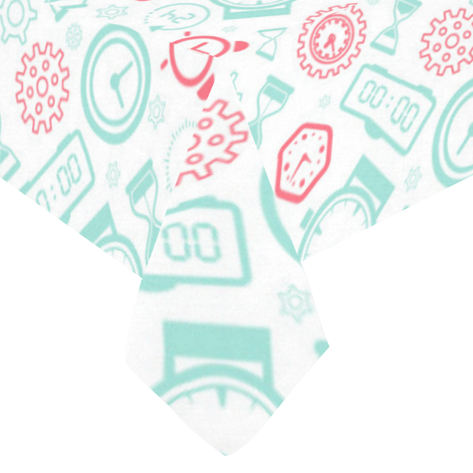 Clock time pattern blackground Tablecloth