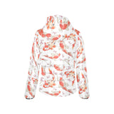 Watercolor Koi Fish Carp Fish pattern Women's Padded Hooded Jacket