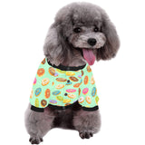 Colorful donut pattern green background All Over Print Pet Dog Round Neck Fuzzy Shirt