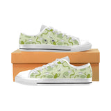 Cute frog dragonfly pattern Men's Low Top Canvas Shoes White