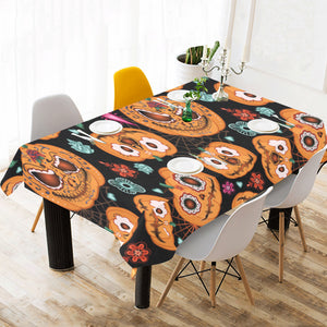 Pumpkin flowers spiderweb Halloween theme Tablecloth