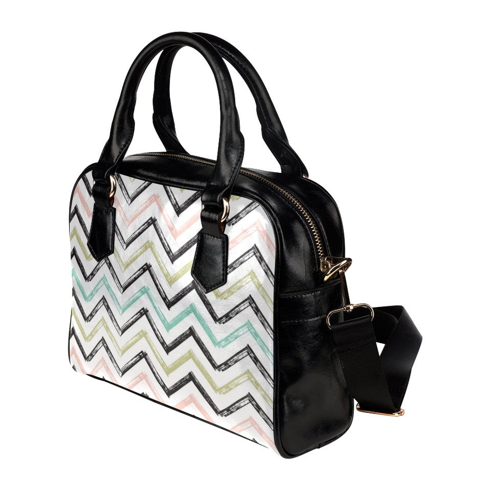 zigzag  chevron paint pattern Shoulder Handbag