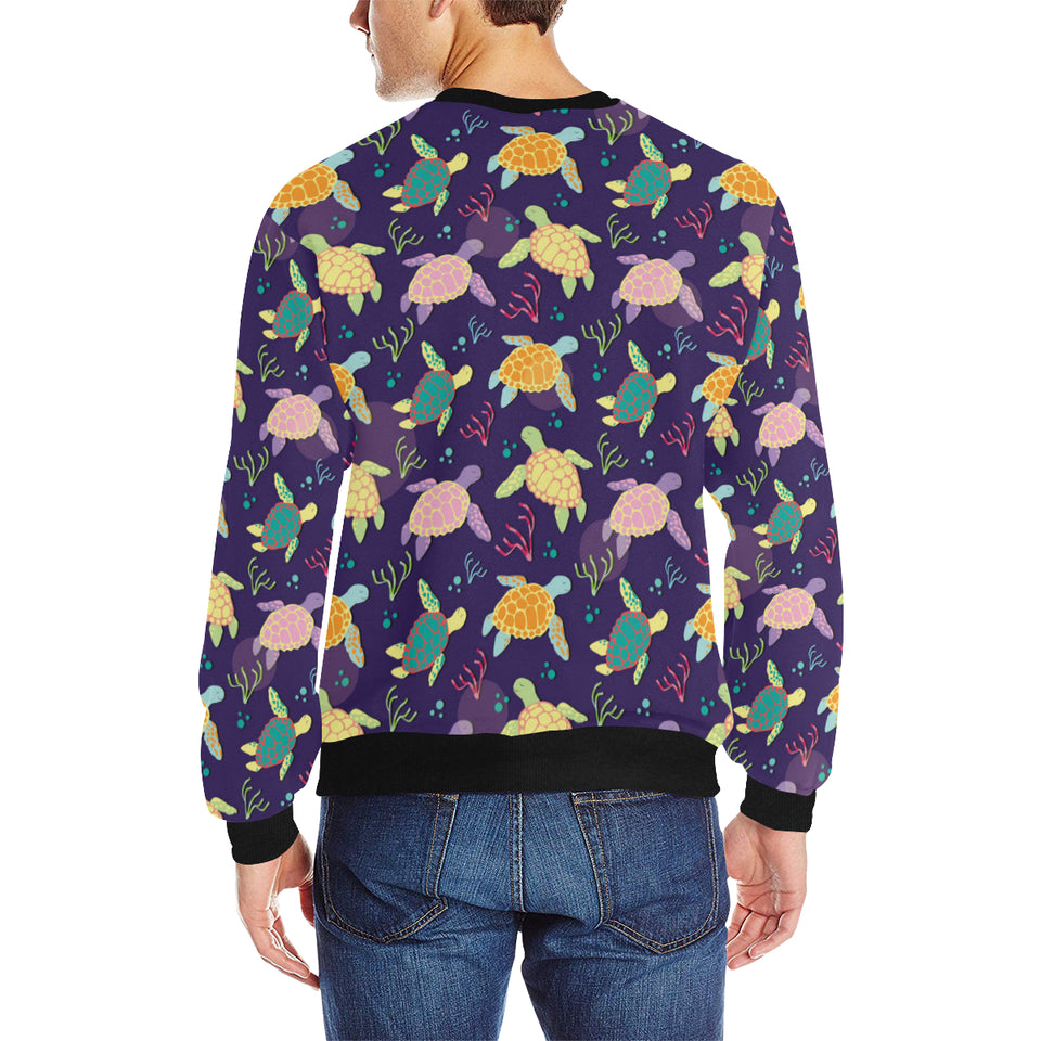 Colorful sea turtle pattern Men's Crew Neck Sweatshirt